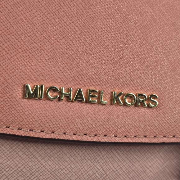 MICHAEL KORS Ava Peach Pink Saffiano Leather Satchel Bag Purse Authentic EUC! - Picture 4 of 12